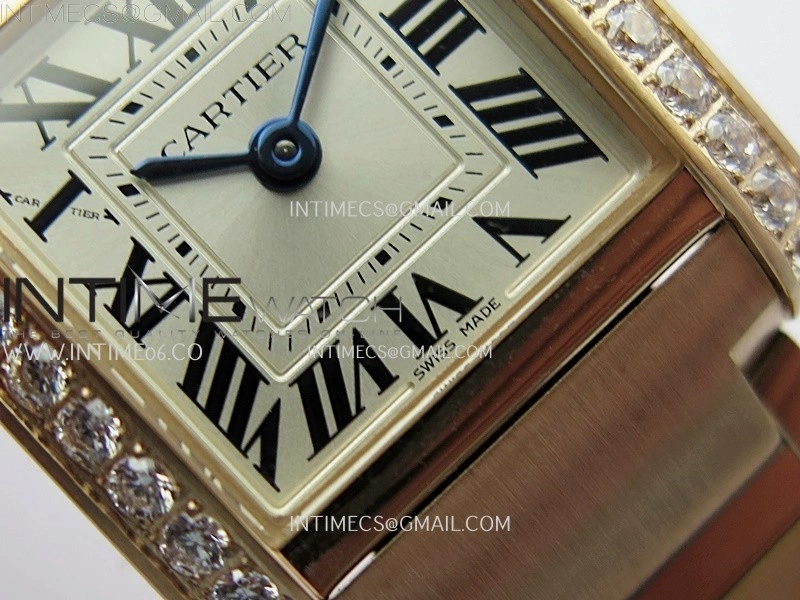 Tank Francaise Ladies 21.2mm Diamond Bezel RG 8848F 1:1 Best Edition Silver Dial on RG Bracelet Ronda Quartz V2
